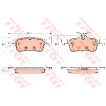 Колодки тормозные дисковые для PEUGEOT 308 <b>TRW GDB2055 / 25841</b>