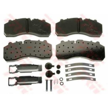 Колодки тормозные дисковые для MAN TGA, TGM, TGS, TGX / MERCEDES ACTROS MP4, ACTROS, ANTOS, AROCS, ATEGO, AXOR, CITARO, CITO, CONECTO, ECONIC, INTEGRO, INTOURO, MK, NG, O 100, O 403, OF Series, OH Series, SK, TOURISMO, TOURO, TRAVEGO <b>TRW GDB5067 / 2905-1