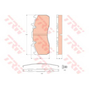Колодки тормозные дисковые для VOLVO FE, FH 12, FH 16, FH, FL <b>TRW GDB5102 / 29173</b>-2