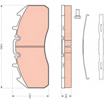 Колодки тормозные дисковые для VOLVO 7700, 8500, 8700, 9700, 9900, FE, FH 16, FH <b>TRW GDB5096 / 29174</b>