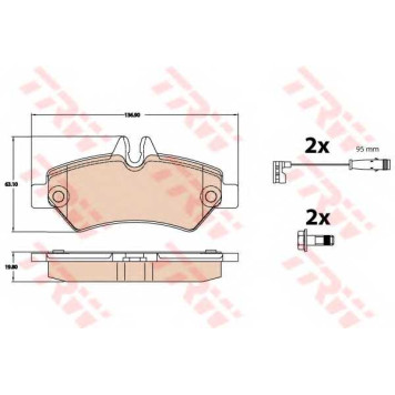 Колодки тормозные дисковые для MERCEDES SPRINTER(906) <b>TRW GDB2076 / 29190</b>