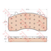 Колодки тормозные дисковые для MAN TGA, TGS, TGX <b>TRW GDB5114 / 29279</b>