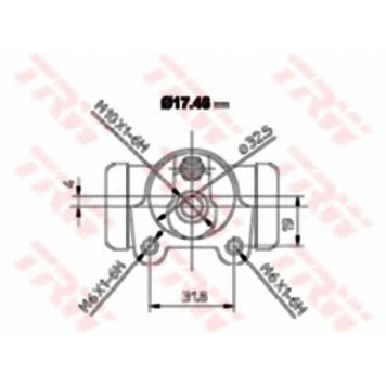Колесный тормозной цилиндр TRW BWA129-1