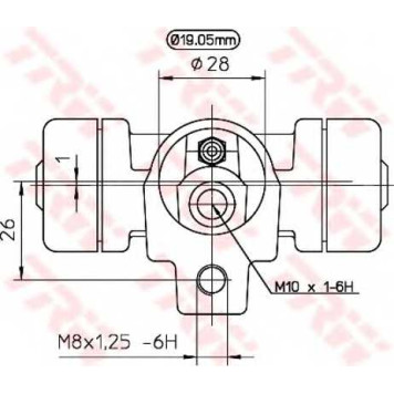 Колесный тормозной цилиндр TRW BWD138-1