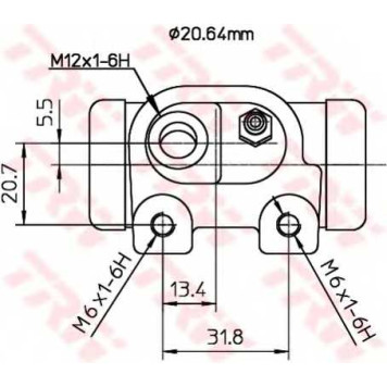 Колесный тормозной цилиндр TRW BWF124-1