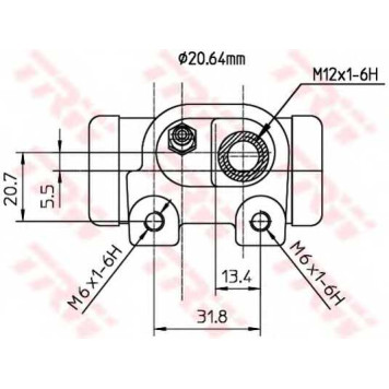 Колесный тормозной цилиндр TRW BWF126-1