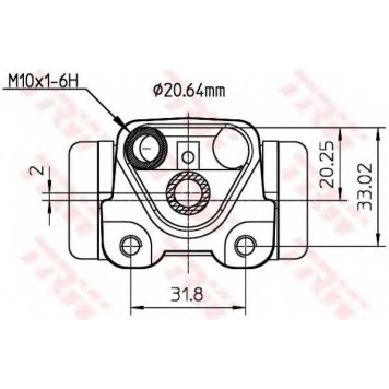 Колесный тормозной цилиндр TRW BWF291-1
