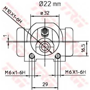 Колесный тормозной цилиндр TRW BWH391-1