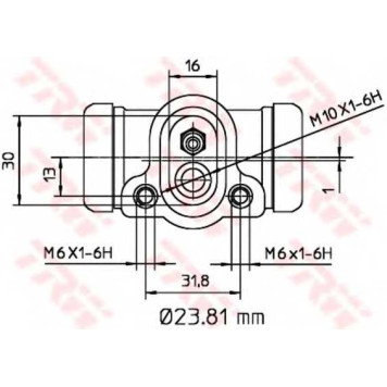 Колесный тормозной цилиндр TRW BWK103-1