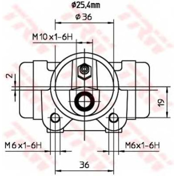 Колесный тормозной цилиндр TRW BWL204-1