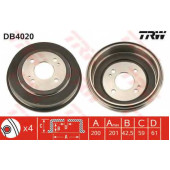 Тормозной барабан TRW DB4020