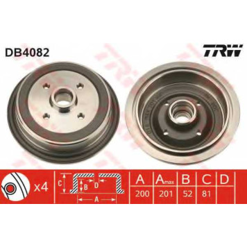 Тормозной барабан TRW DB4082