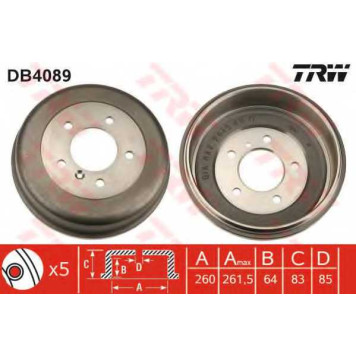 Тормозной барабан TRW DB4089