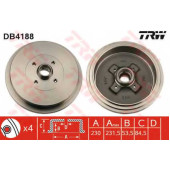 Тормозной барабан TRW DB4188