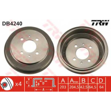 Тормозной барабан TRW DB4240