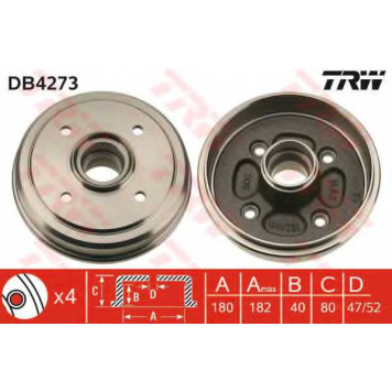 Тормозной барабан TRW DB4273