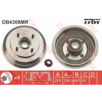 Тормозной барабан TRW DB4308MR