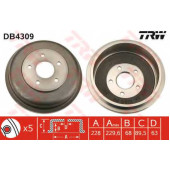 Тормозной барабан TRW DB4309