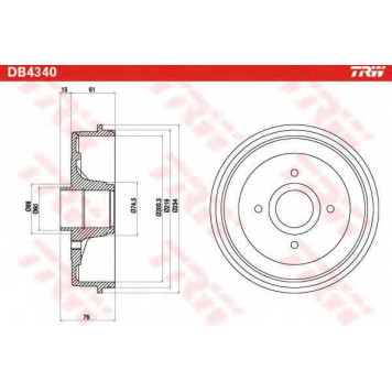 Тормозной барабан TRW DB4340-1