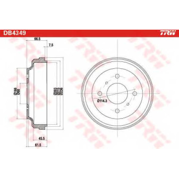 Тормозной барабан TRW DB4349-1