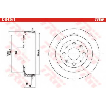 Тормозной барабан TRW DB4361-1