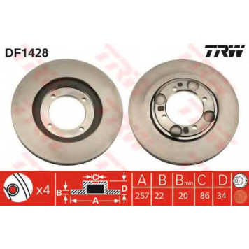 Тормозной диск TRW DF1428