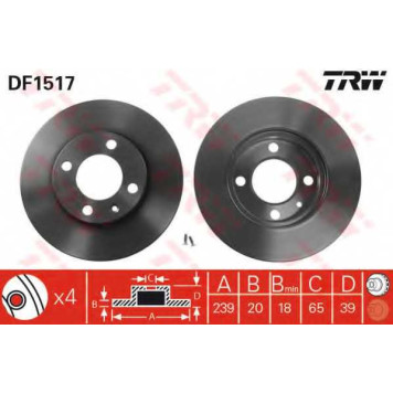 Тормозной диск TRW DF1517