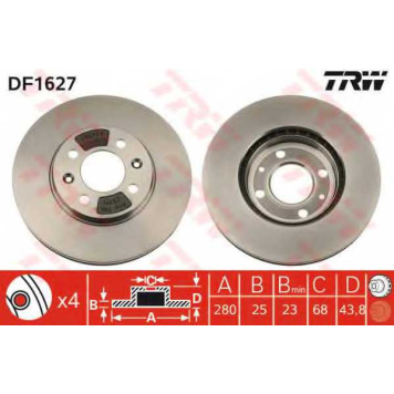 Тормозной диск TRW DF1627