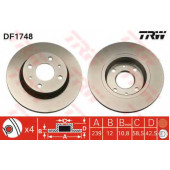 Тормозной диск TRW DF1748