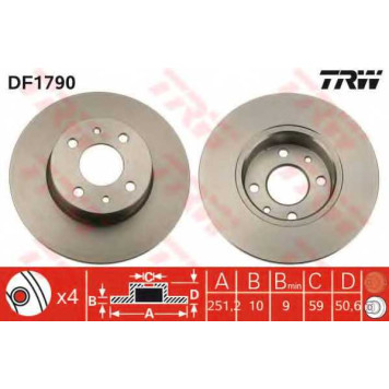 Тормозной диск TRW DF1790