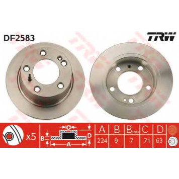 Тормозной диск TRW DF2583