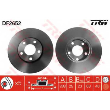 Тормозной диск TRW DF2652
