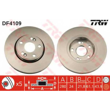 Тормозной диск TRW DF4109