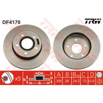 Тормозной диск TRW DF4170