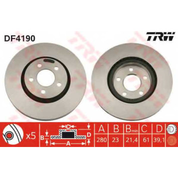 Тормозной диск TRW DF4190