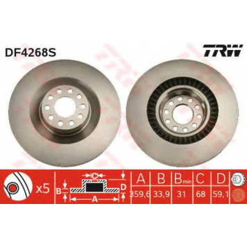 Тормозной диск TRW DF4268S