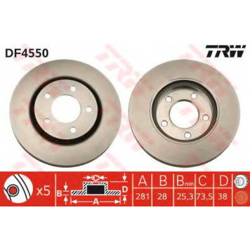 Тормозной диск TRW DF4550