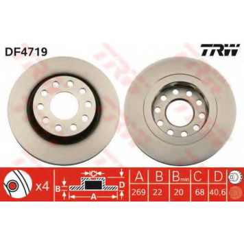Тормозной диск TRW DF4719