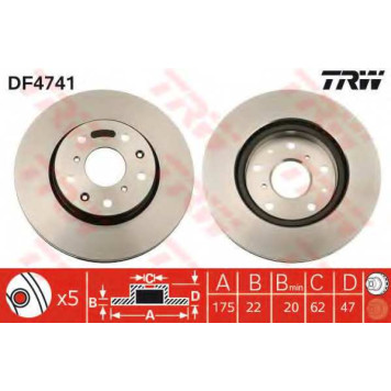 Тормозной диск TRW DF4741