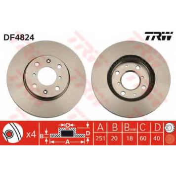 Тормозной диск TRW DF4824