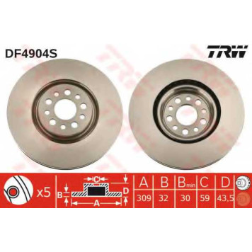 Тормозной диск TRW DF4904S