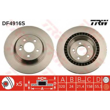 Тормозной диск TRW DF4916S