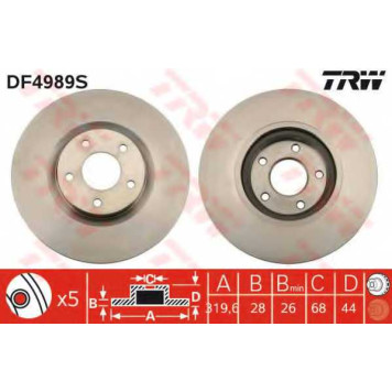 Тормозной диск TRW DF4989S