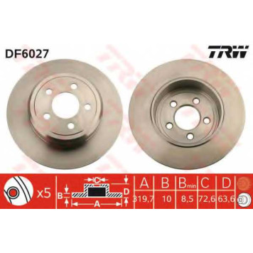 Тормозной диск TRW DF6027