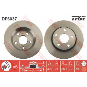 Тормозной диск TRW DF6037