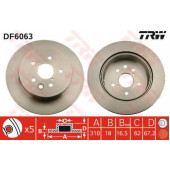 Тормозной диск TRW DF6063