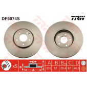 Тормозной диск TRW DF6074S