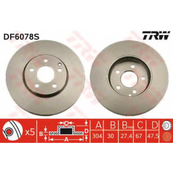 Тормозной диск TRW DF6078S