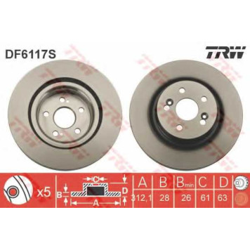 Тормозной диск TRW DF6117S