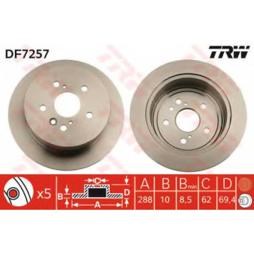 Тормозной диск TRW DF7257